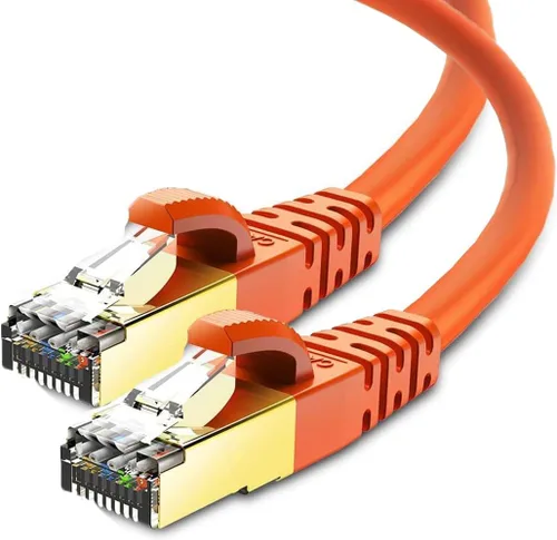 Miniatura 10 de KASIMO Cable Ethernet Cat 8 de 2 pies, cable LAN de red Cat8 de alta velocidad de 40 Gbps con conector RJ45 chapado en oro cable blindado SFTP