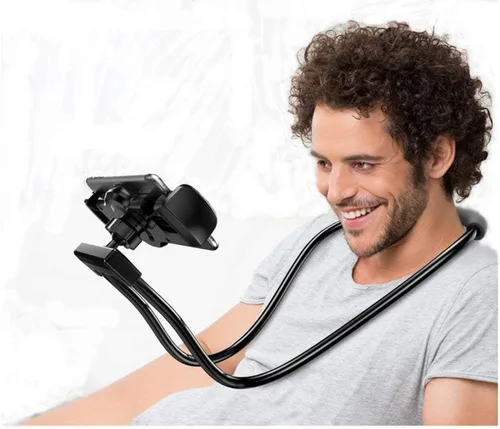Soporte flexible de brazo largo, soporte para colgar en el cuello, soporte universal para teléfono móvil, tablet, PC de escritorio (color al azar),