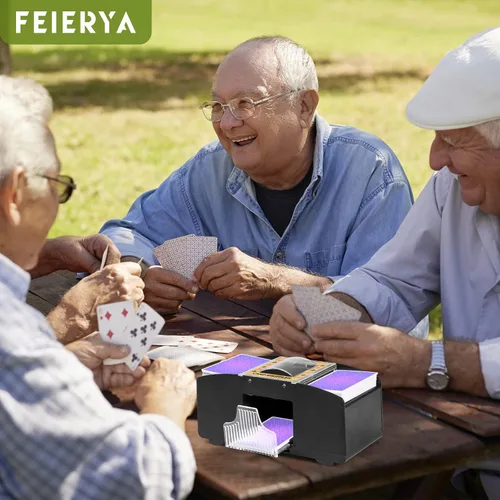 Miniatura 2 de FEIERYA Automatic Card Shuffler 2/1/4/6 Deck,Battery-Operated Electric UNO Poker Shuffler,Playing Card Shuffler for Home Card Game,Travel