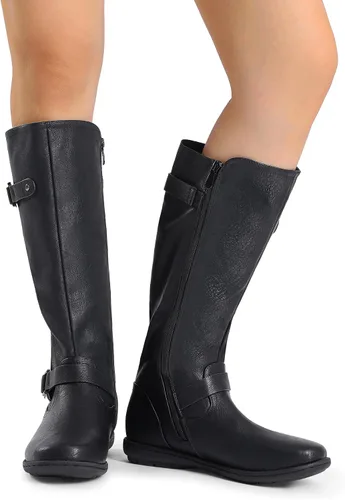 Miniatura 6 de DREAM PAIRS - Botas de invierno altas hasta la rodilla con forro de piel sintética para mujer