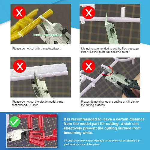 Miniatura 7 de stedi Alicates de Modelismo de 5 pulgadas, con Filo Único Ultra-delgado y Estuche para Cuchilla, Herramientas de Modelo de Plástico para Reparar