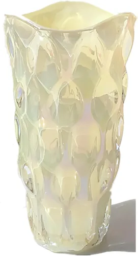 Miniatura 14 de Florero de Vidrio Pesado para Flores Engrosado 3.5 libras 9.5 pulgadas Jarrón Brillante Estilo Bohemio, para Centros de Mesa, Bodas, Decoración