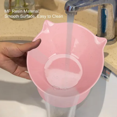 Miniatura 5 de Cuencos elevados desmontables para gatos, tazón elevado inclinado 15° para gatos anti-vómitos, amigable con los bigotes, platos ajustables para Rosa