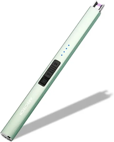ARECTECH Encendedor de velas eléctrico con cable tipo C, regalo de cumpleaños para hombres, mujeres, esposa, encendedores de arco de plasma Verde