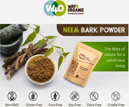 Miniatura 5 de Way4Organic Polvo de corteza de neem de 16 onzas (1 libra), soporte dental y digestivo, polvo de dientes, totalmente natural