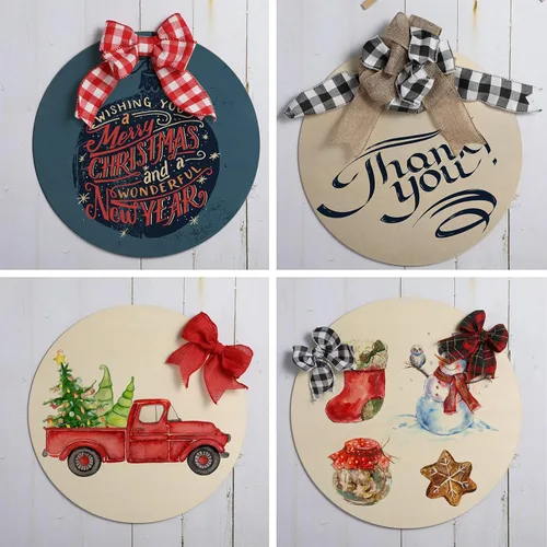 Miniatura 7 de 6 círculos redondos de madera sin terminar para colgar puertas de manualidades, pirografía y pintura (6 pulgadas)