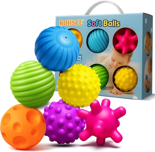 Miniatura 10 de Pelotas sensoriales para bebés, bolas de goma suave para niños de 1 a 3 años, juguetes de baño sensoriales Montessori de 6 a 12 meses, pelota