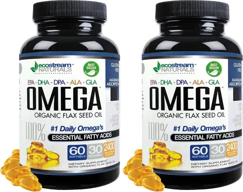 Miniatura 8 de Mezcla de Omega 3-6-9 de triple fuerza con DPA, EPA, DHA, ALA y GLA y aceite de semilla de lino orgánico, más de 2,800 miligramos de fuerza, sin