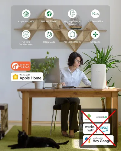 Miniatura 2 de Purificador de aire Airversa HomeKit por Thread funciona con HomeKit (se requiere hub doméstico) limpiador de aire inteligente de 3 etapas H13 True