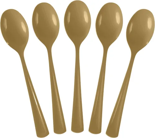 Miniatura 26 de Exquisite Cucharas de plástico moradas, 50 piezas, cucharas moradas, utensilios desechables, juego de cubiertos de plástico resistente