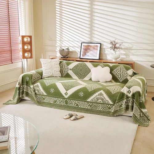Miniatura 20 de DREAMINGO Fundas de sofá para sofá, estilo bohemio, geométrico y jacquard vintage, de 2 plazas, antideslizante, protector de muebles de felpilla