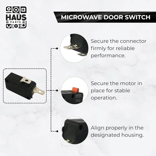 Miniatura 4 de SZM-V16-FA-63 Interruptor de puerta de microondas apto para horno microondas LG, Whirlpool, GE – Reemplaza 3B73362F, WB24X10047, SZM-V16-FD-63