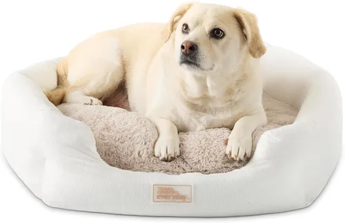 Miniatura 16 de Town & Country Everyday CuddleTown Cama para Mascotas Cuddler de Lino Sintético Cómoda y Acogedora, Espuma de Caja de Huevos de Apoyo y Calmante