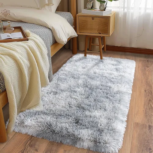 Miniatura 24 de Alfombras suaves para pasillos de dormitorio, nuevas, con parte inferior antideslizante mejorada, de 2 x 3, alfombra esponjosa y peluda verde