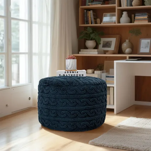 Miniatura 16 de Asuprui Puf Otomano Relleno Reposapiés Puf de Piso Reposapiés 20x12 Pulgadas Puf Redondo Asiento Puf Silla Saco de Frijoles de Piso Silla de Piso