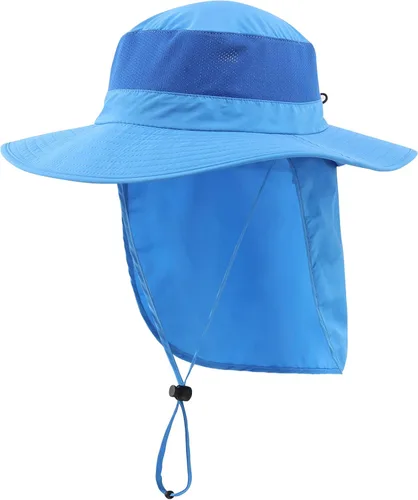 Miniatura 15 de Home Prefer Sombrero de sol UPF50+ de malla para exteriores, de ala ancha, con solapa para el cuello, sombrero de pesca para hombres y mujeres Verde