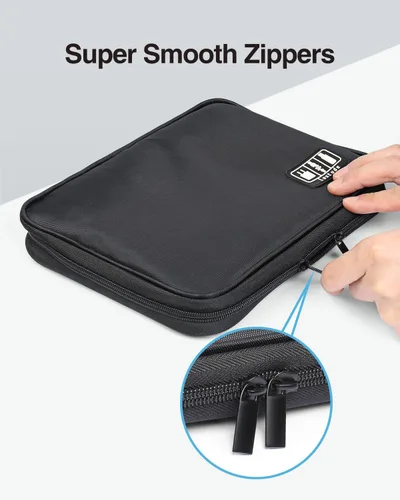 Miniatura 4 de Luxtude Estuche organizador de artículos electrónicos, bolsa organizadora de cables, organizador de cables portátil, estuche de viaje para Rojo