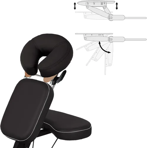 Miniatura 3 de EarthLite Microlite - Silla de masaje portátil, color negro con puntada blanca