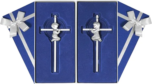 2 unidades de plata para bebé, cruz de pared para niños y niñas, bautizo, primera comunión, regalo de dedicación para bebés, niñas, ahijada,