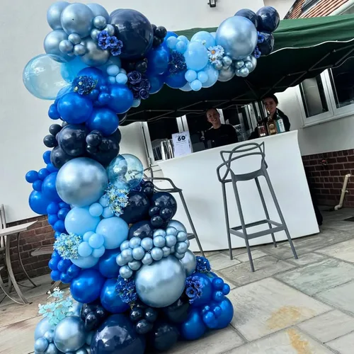 Miniatura 5 de YMSZ Kit de arco de guirnalda de globos azules, globos azul marino, globo azul metálico para cumpleaños, baby shower, graduación 2026, decoraciones