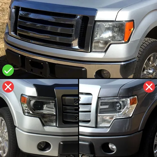 Miniatura 3 de AmeriLite para camioneta Ford F150 2009-2014, juego de faros delanteros LED de barra cuadrada, proyector halógeno negro, haz alto/bajo incluido