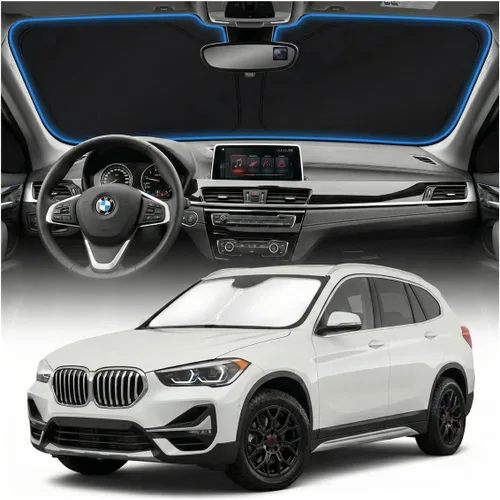 Cubierta para parabrisas para BMW X1 E84 – Ajuste personalizado X1 E84 Accesorios 2016-2024 2025 Parasol plegable protección UV y escudo térmico