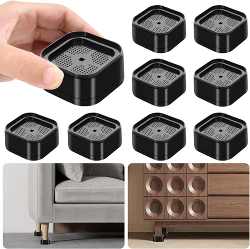 Paquete de 8 Elevadores de Muebles Elevadores de Cama Ajustables de Servicio Pesado Elevan la Altura 1 o 2 Pulgadas, Elevadores de Cama Cuadrados