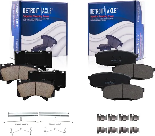 Miniatura 13 de Detroit Axle - Kit de frenos para Ford Transit Connect 2018-2023, rotores de freno de disco Pastillas de freno de cerámica con reemplazo