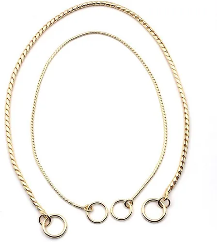 Miniatura 6 de SGODA Collar de cadena para perro, estrangulador, collar de serpiente para entrenamiento de mascotas, con eslabones pesados, longitud de 22 Oro