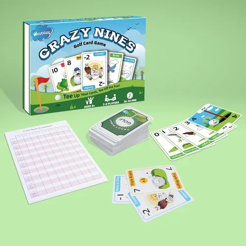 Miniatura 8 de Westant Crazy Nines - Juego de cartas de golf - Juegos de cartas divertidos para familiares, niños de 8 a 12 años y adultos, los juegos familiares