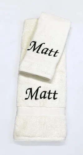 Miniatura 8 de Liberty21 Juego de toallas de baño y manos personalizadas con monogramas. Toallas bordadas personalizadas. El juego incluye 1 toalla de baño y 1