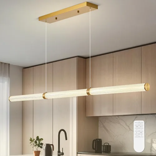 Miniatura 10 de Candelabros negros para comedor, iluminación regulable para isla de cocina, luz colgante lineal, lámpara LED moderna para sala de estar y mesa