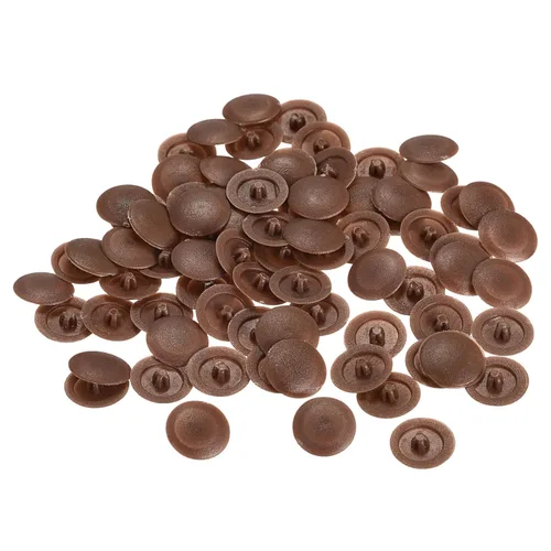 Miniatura 9 de uxcell Cubiertas de tapa de rosca, 80 piezas de 0.657 x 0.169 in de plástico para tornillos de rosca Phillips Cam Tornillo autorroscante, marrón café