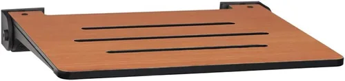 Miniatura 10 de Seachrome Asiento de ducha plegable Silhouette Slimline de 18 pulgadas, para montaje en pared, asiento rústico de teca con marco plateado