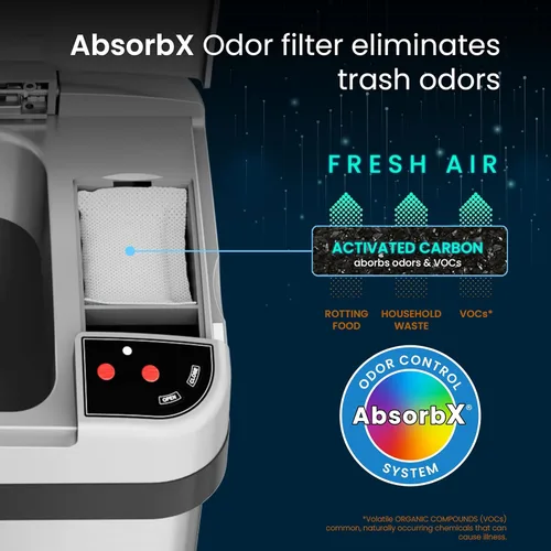 Miniatura 3 de iTouchless - Contenedor de basura de 4 galones con sensor, filtro de olor AbsorbX y ambientador de aire