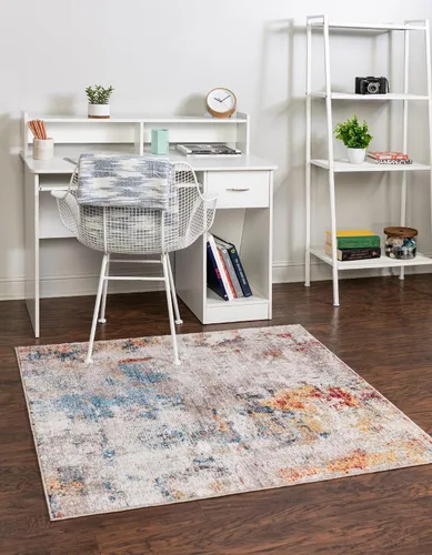 Miniatura 5 de Unique Loom Rainbow Collection - Alfombra dispersa (2 pies 7 pulgadas x 10 pies, multicolor / beige)