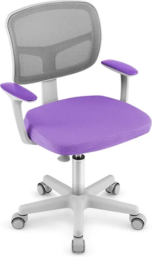 GLACER Silla de escritorio para niños, silla de estudio giratoria de malla ajustable con ruedas, brazos, silla ergonómica para computadora con