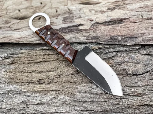 TAC KNIVES Cuchillo de caza y camping al aire libre de hoja fija de espiga completa de 7 pulgadas en funda, regalo para él | Cuchillo de acero de