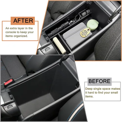 Miniatura 3 de HGWEI - Bandeja organizadora de consola central compatible con Honda HRV 2023 2024 2025 2026, caja de almacenamiento para reposabrazos para HRV Negro