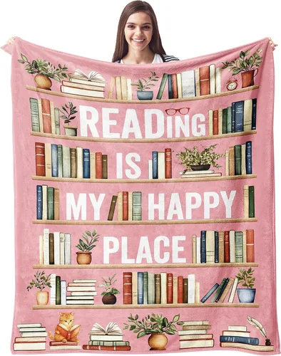 Miniatura 9 de CUJUYO Regalos para Amantes de los Libros para Mujeres y Hombres Manta 50"x40" - Regalos para Bibliotecarios Manta Tipo Throw - Regalos de Club