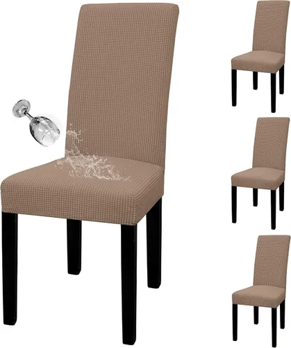 Miniatura 20 de Easy-Going - Juego de 2 fundas para sillas de comedor 100% impermeables, de tela Jacquard elástica, fundas protectoras removibles y lavables