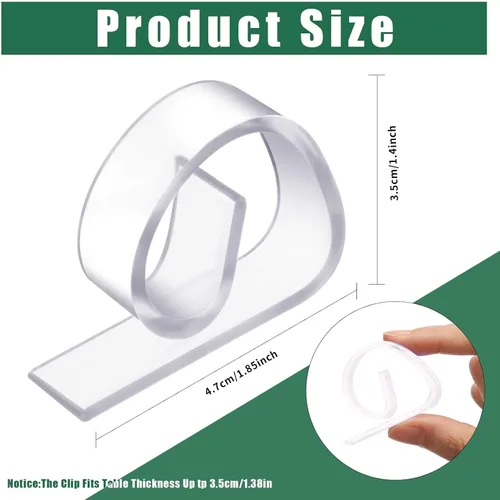 Miniatura 2 de Eccliy 150 clips transparentes transparentes para manteles, clips de plástico resistentes al viento, soportes para mantel de Navidad, bodas