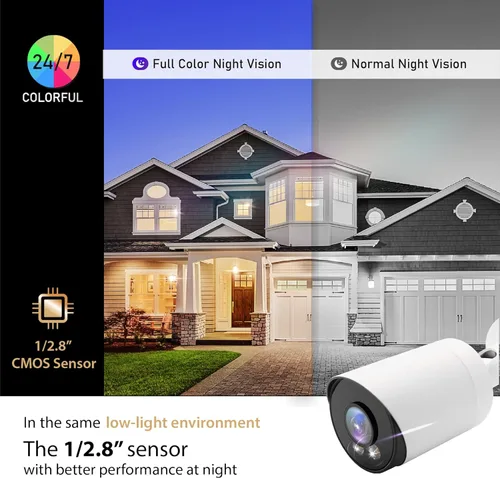 Miniatura 5 de Marquis HD 6MP PoE IP Color vu Bullet Cámara 24/7 Color Night SonyStarvis Sensor w/Audio y ranura para tarjeta SD Cámara de seguridad IP IP67