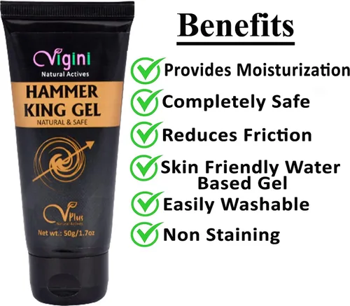 Miniatura 2 de Drop Vigini Natural Hammer King Long Time Gel Crema Gel Masculino Fuerza Aumento Energía Resistencia Potencia Retraso Tiempo Sensual Masaje Titán