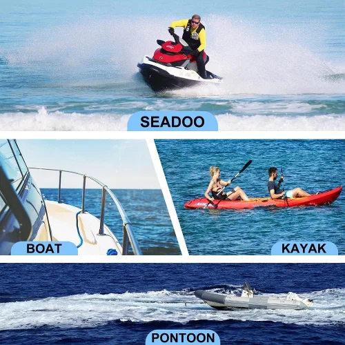 Miniatura 6 de Líneas de muelle elástico para barcos – Amarres ajustables para pontón, moto acuática, PWC, kayak Líneas de amarre de crucero pequeñas de un solo