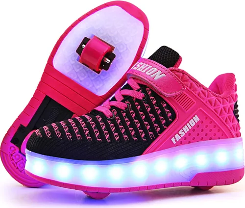 Miniatura 18 de Ufatansy Roller Shoes Girls Boys Sneakers with Wheels Roller Skate Shoes USB Charging LED Light Up Footwear Skates for Beginner Trainers Kids