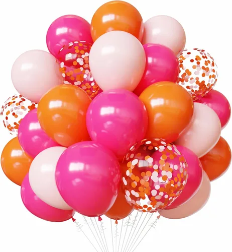 Miniatura 9 de Globos de látex rojos y negros, paquete de 50 globos de fiesta de confeti de 12 pulgadas, negro, blanco, rojo, con cintas para cumpleaños