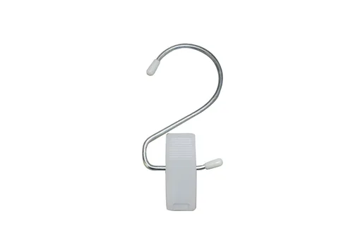 NAHANCO Clip de plástico blanco para colgar de 610 W con gancho cromado, 4-1/2 pulgadas, (paquete de 100)