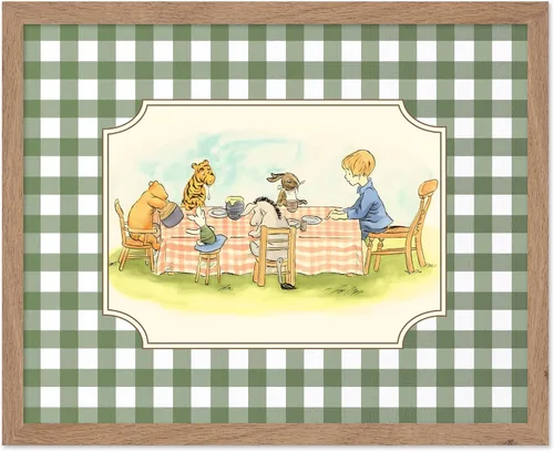 Miniatura 62 de Poster Master Póster de ilustración vintage, impresión de paisaje retro, regalo para bebé, niño, mapa de madera de 100 acres, oso, cerdo, animal