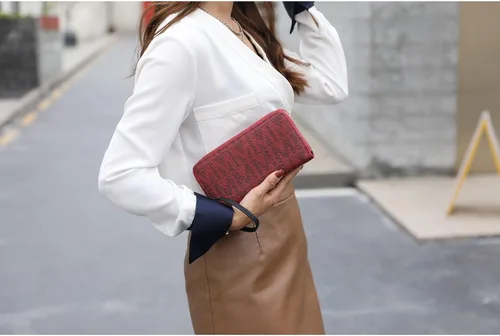 Miniatura 17 de MKF Collection Mia K - Cartera de pulsera para mujer, pequeña cartera de cuero vegano para tarjetas de crédito con cremallera y bolsillo